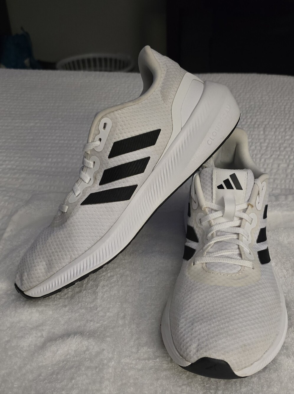 Adidas Women's White and Black cloudfoam adidas